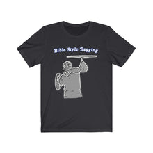Load image into Gallery viewer, Bible Style Bagging_ Grey outline Unisex Jersey Short Sleeve Tee