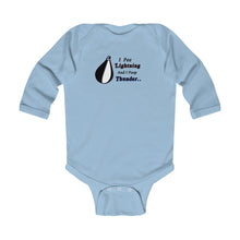 Load image into Gallery viewer, I pee lightning and Poop Thunder_Infant Long Sleeve Bodysuit