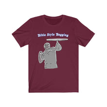 Load image into Gallery viewer, Bible Style Bagging_ Grey outline Unisex Jersey Short Sleeve Tee
