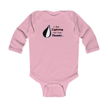 Load image into Gallery viewer, I pee lightning and Poop Thunder_Infant Long Sleeve Bodysuit