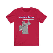 Load image into Gallery viewer, Bible Style Bagging_ Grey outline Unisex Jersey Short Sleeve Tee
