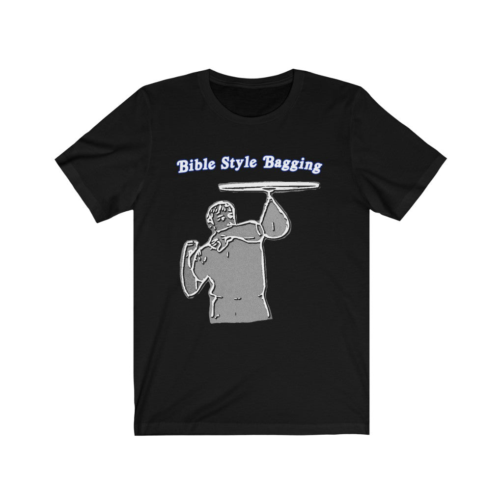 Bible Style Bagging_ Grey outline Unisex Jersey Short Sleeve Tee